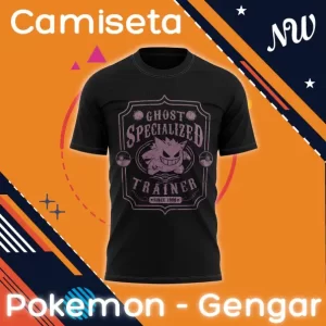 Camiseta negra con diseño vintage de Gengar y texto Ghost Specialized Trainer