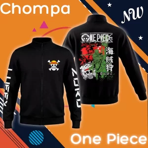Chompa Anime Luffy y Zoro Manga Negra – One Piece